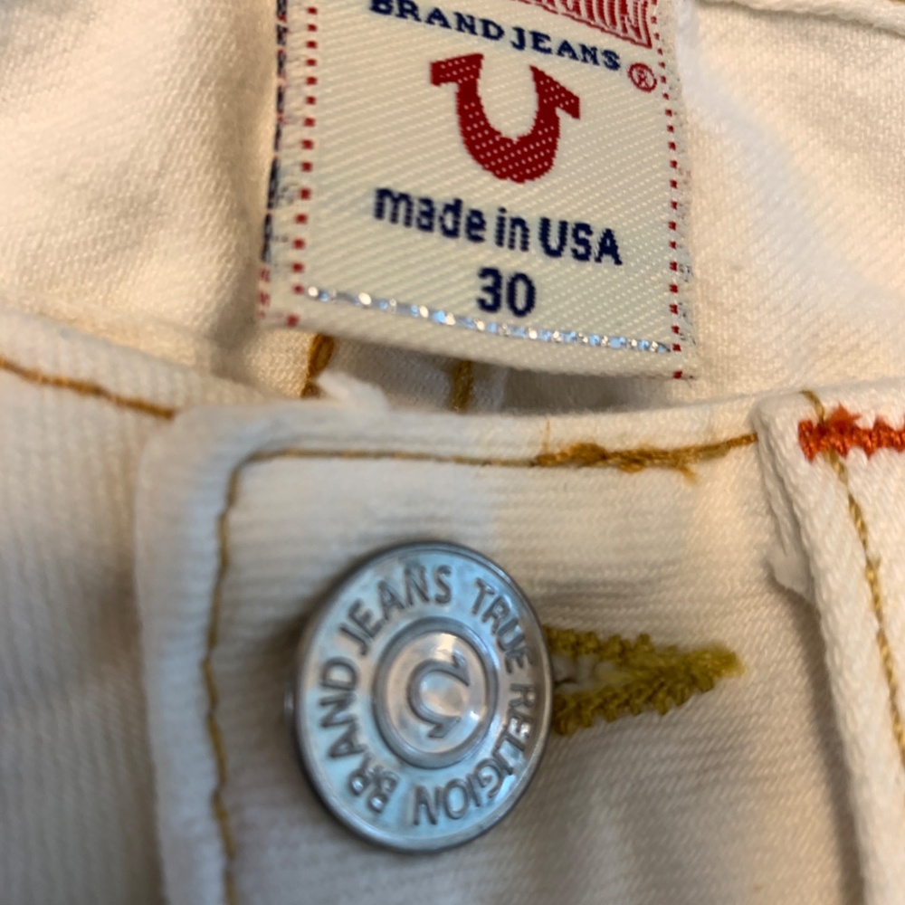 Vintage True Religion White "Joey" Low Rise Flare Stretch Jeans EUC - Picture 11 of 13